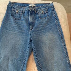 Re/Done Super high Waist Wide leg Blue Women's Jeans
